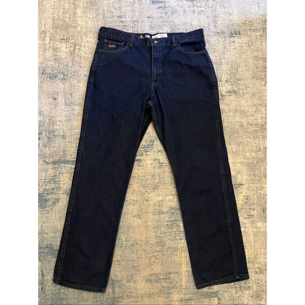 LAPCO Fire Resistant Dark Blue Relaxed Fit 100% Cotton Jeans 40 x 34